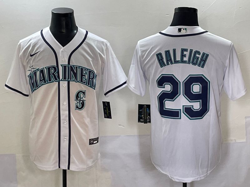 Men 2025 Seattle Mariners #29 Raleigh White Game Nike MLB Jersey style 9